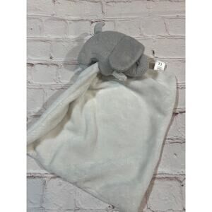 Mini Club Tiny Treasures Baby Lovey Elephant Security Blanket Gray White Plush